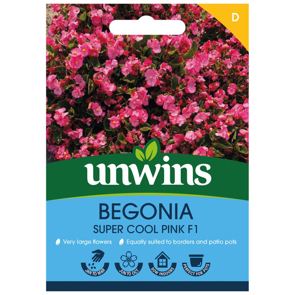 Unwins Begonia Super Cool Pink F1 Seeds 5051618027250 2